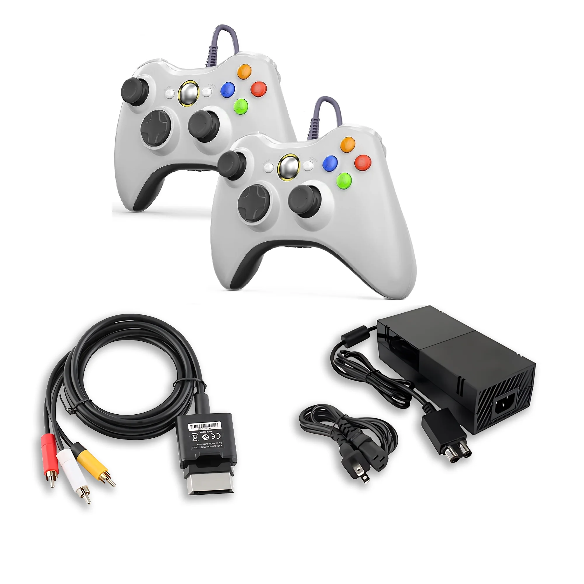 Restored Microsoft Xbox 360 Console Original White with Two Retrofam Controllers (Refurbished)