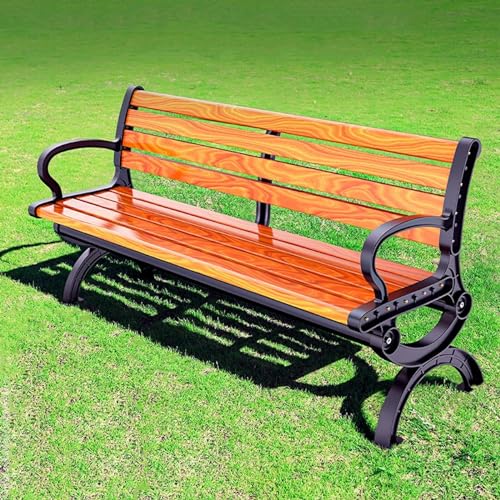 GeRRiT Garden Bench Outdoor, Metal Park Bench, Loveseat Chair, Bench Park with Handles, Patio Furniture Outdoor Patio Bench, Weatherproof & Solid, for Terrace Balcony (Size : 120CM/47in)