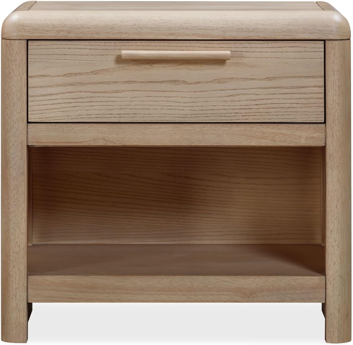 Furano One Drawer One Shelf Ash Wood Nightstand in Ginger