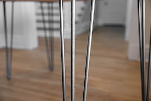 SRL Rustic Logwerks Hairpin Leg Wood EndTable - Live Edge End Table for Home & Kitchen— Handcrafted Wooden Rustic Furniture (1 Table, Unfinished & Black)