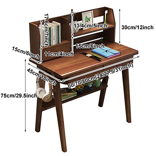 Computer Desk for Small Spaces,Home Office Writing Desk Compact Office Table with Drawer and Bottom Shelve,Simple Study Desk PC Laptop Workstation Space Saving(60x45x75cm(24x18x29inch), White)