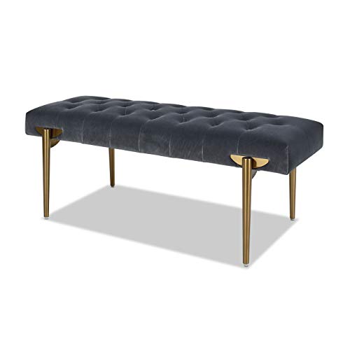 Jennifer Taylor Home Aria Upholstered Gold Accent Bench