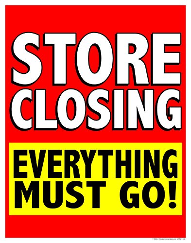 P70SCE Store Closing Everything Must Go! Window Sale Sign Posters Retail Business Store Signs (P70-38