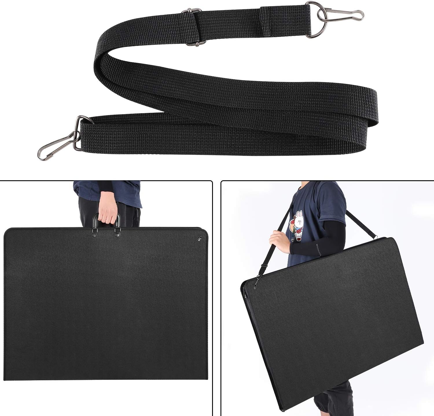 Professional Art Portfolio Case - 24 x 36 Inches - Light Weight & Durable - Shoulder Strap & Handle Options - Three Inside Pockets - Water Resistant - Documents Posters Monitors