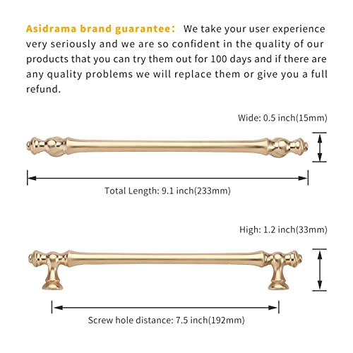 Asidrama 10 Pack 5 Inch(128mm) Brushed Satin Nickel Kitchen Cabinet Handles, Cabinet Pulls Kitchen Cabinet Hardware for Cupboard Drawer Pulls