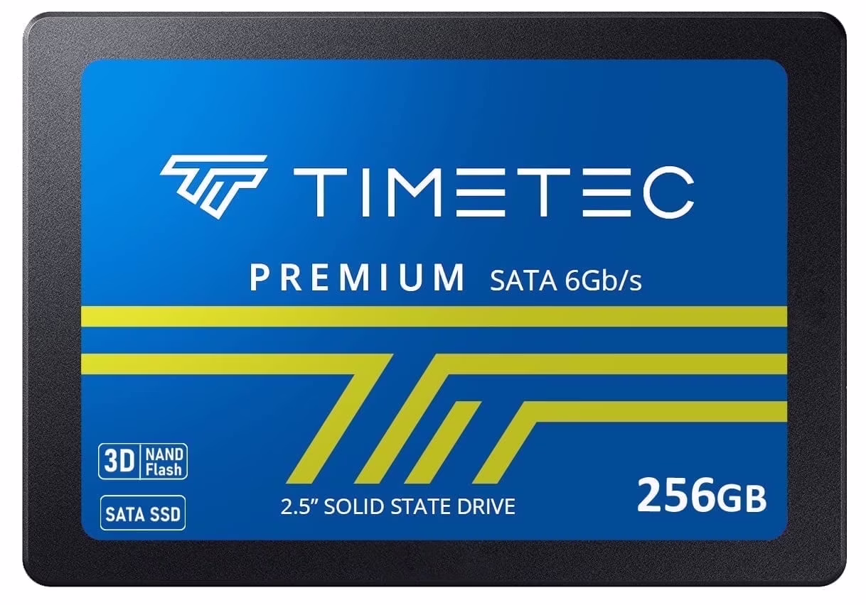 Timetec 256GB SSD 3D NAND SATA III 2.5 Inch, 550 MB/s Read Speed, SLC Cache Boost, Internal Drive for PC and Laptop