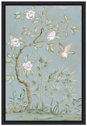 Amanti Art Framed Canvas Wall Art Print (23x33) Spring Flower Mural II Blue by Julia Purinton Float Framed Canvas Art for Wall Decor, Living Room, Bedroom, Bathroom, Kitchen, Office or Business
