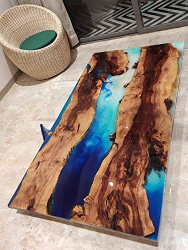 Customized Large EPOXY River Table, Resin Dining Table for 2, 4, 6, 8 River Table, Wood Epoxy Coffee Table Top, Living Room Table, Epoxy Bar Counter (16.5