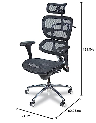 Balt Butterfly Ergonomic Executive Office Chair, Blach Mesh High Back, 48-51