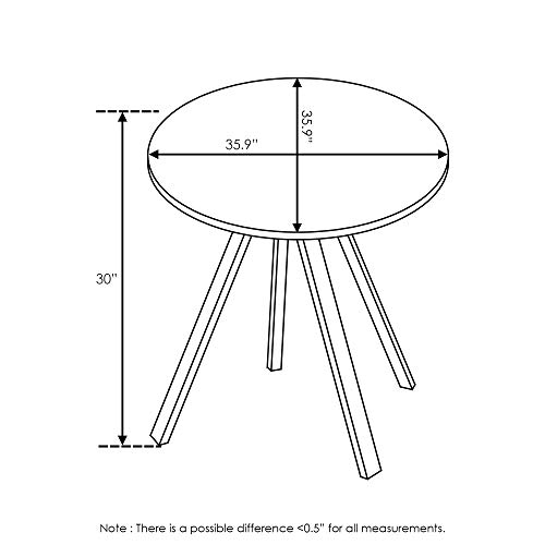 Furinno FSTR18017WN Redang Indoor & Outdoor Smart Table, Large Round Top, Walnut