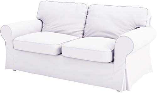 The Dense Cotton Ektorp Loveseat Cover Replacement is Custom Made Compatible for IKEA Ektorp Loveseat Sofa Slipcover (Heavy Cotton White)