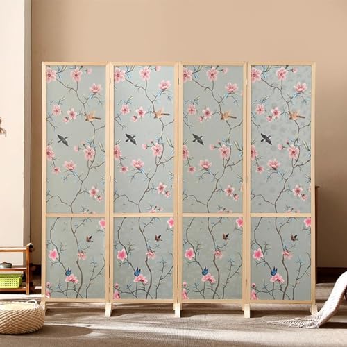 Portable Room Separators Divider Wall, 4 Panel Privacy Partition Rustic Folding Screen for Studio Apartment, Commercial Hotels Dressing Screen for Home Office Bedroom (Size : 1.8m/6ft Tall)