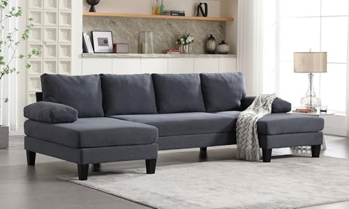 U Shaped Couch Modern Sectional Sofa with Oversized Seat 6-Seater Sofa Bed with Double Chaise Comfy Couch for Living Room, Apartment(110