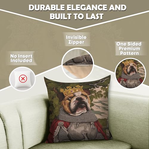 C The Lamb of God European Cushion Cover | Decorative Cushion Case with Cotton & Viscose | 18x18 Inch Cushion Cover for Living Room Couches and Sofas