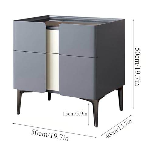 Nightstand,Solid Wood Nightstand,Modern White Painted - Simple, Minimalist, High-End Solid Wood Nightstand - Light Luxury Narrow Storage Cabinet for Bedroom