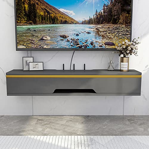 Floating TV Stand Cabinet Wall Mounted Tv Unit Set-Top Box Shelf,Wall-Mounted Media Console,Floating Tv Cabinet Tv Stand,Bedroom Wall-Mounted Storage Shelves Tv Unit