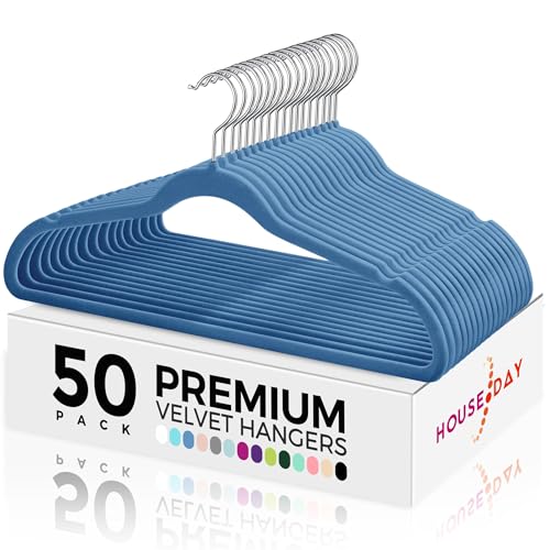 HOUSE DAY Premium Velvet Hangers 100 Pack, Non-Slip Clothes Hangers Ivory - Durable and Sturdy Felt Hangers, Velvet Hangers for Coat, Pants & Dress Slim Suit Hangers Space Saving for Closet Organizer