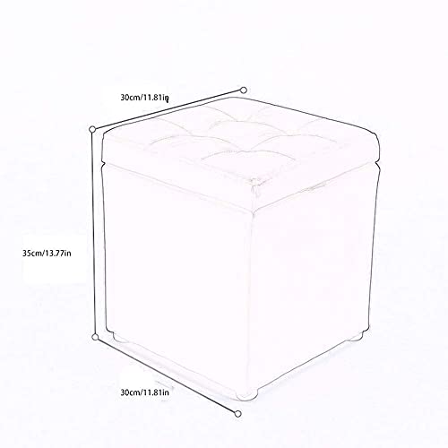 Ottoman Pouffe Leather Footstool,Square Storage Stool Modern Minimalist Living Room Sofa Foot Stools Solid Wood Small Seat Chair Non-Slip Waterproof,Purple