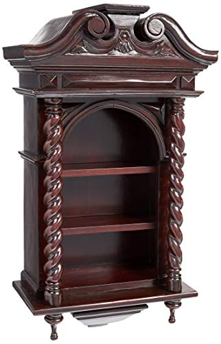 Design Toscano Savile Row Hardwood Wall Curious Display Cabinet, Walnut