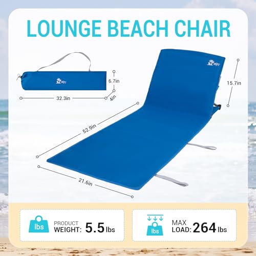 #WEJOY Beach Chair for Adults High Back Low Folding Camping Chair Portable Lightweight with Headrest for Camping, Travel, Concert, Lawn, Festival, Support 265lbs