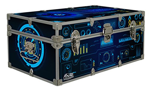 C&N Footlockers Designer Storage Trunks - Hi-Tech Themes - 32 x 18 x 13.5 Inches - Durable and Built to Last - Lockable (Turntable Boombox)
