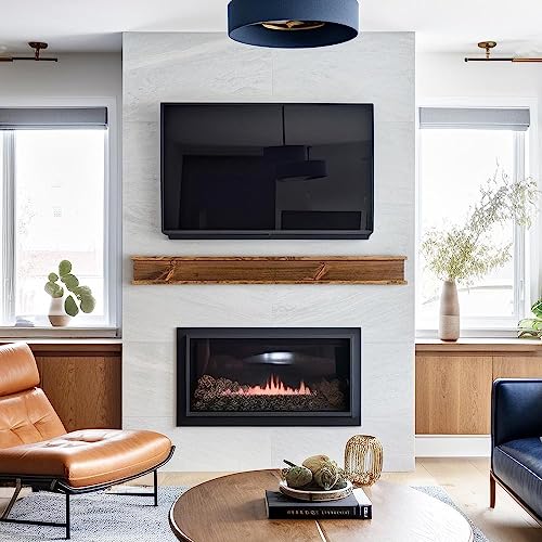 Modern Ember Cody 48 Inch Floating Wood Fireplace Mantel Shelf | Unfinished - Wooden Shelf with Symmetrical Top & Bottom Molding