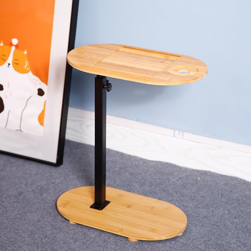 End Table C Shape End Table Solid Wood Side Tables Unique Ideas Bedside Table Removable Center Table Oval Coffee Table 15.7 X 8.66 in Space-Saving
