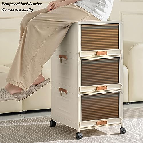 Small Bathroom Storage Cabinet Coffee Bar Cabinet, Narrow Sideboard with Drawer and Casters, Barn Door Floor Cabinet for Kiten, Dining Room, Bathroom, Entryway, Bedroom