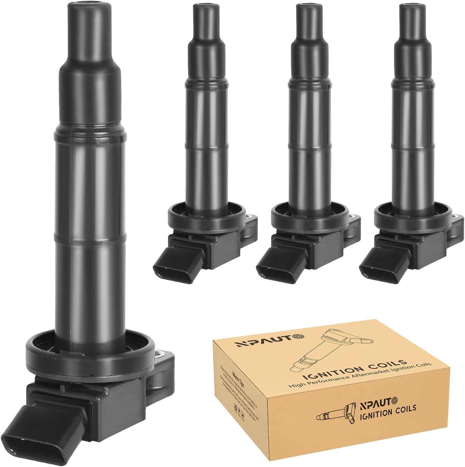 Ignition Coils Pack Set of 4 fit for L4 2.4 2.4L 2002 2003 2004 2005 2006 2007 2008 2009 2010 Toyota Camry, 01-08 Rav4, 02-06 Solara, 01-07 Highlander, 05-10 Scion tC, 10-12 Lexus HS250h, UF333 UF494