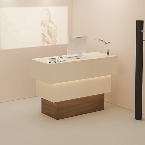 Reception Desk with Counter, Front Counter Desk Reception Room Table for Checkout, Modern Retail Counter with Drawers, for Salon Lobby Shop Reception Room Checkout Office(Black)