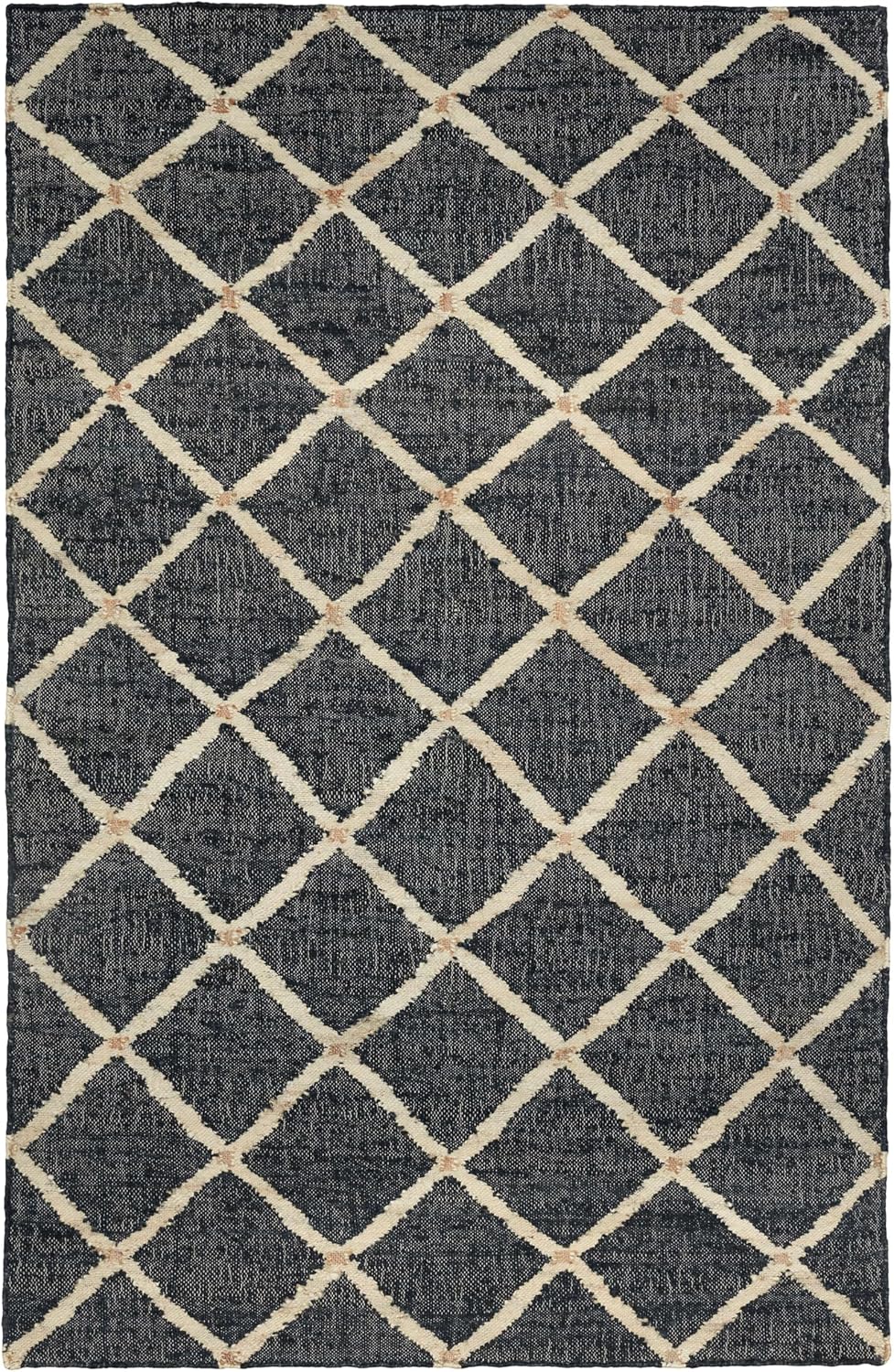 Dash and Albert Kali Area Rug - 10' x 14' Black - Diamond Pattern Handwoven Jute Accent Rug - Ultra-Durable, Lightweight, High Traffic Area Friendly - Kitchen, Living Room, Entryway