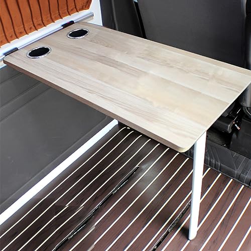Rv Dinette Table, Wall Mounted Desk, Folding Wall Table, Fold Down Table, Wall-Mounted Table, White Adjustable Steel Brackets, for Rv, Home Office, Bedroom or Kitchen (Wood Grain 39x79cm/15x31in)