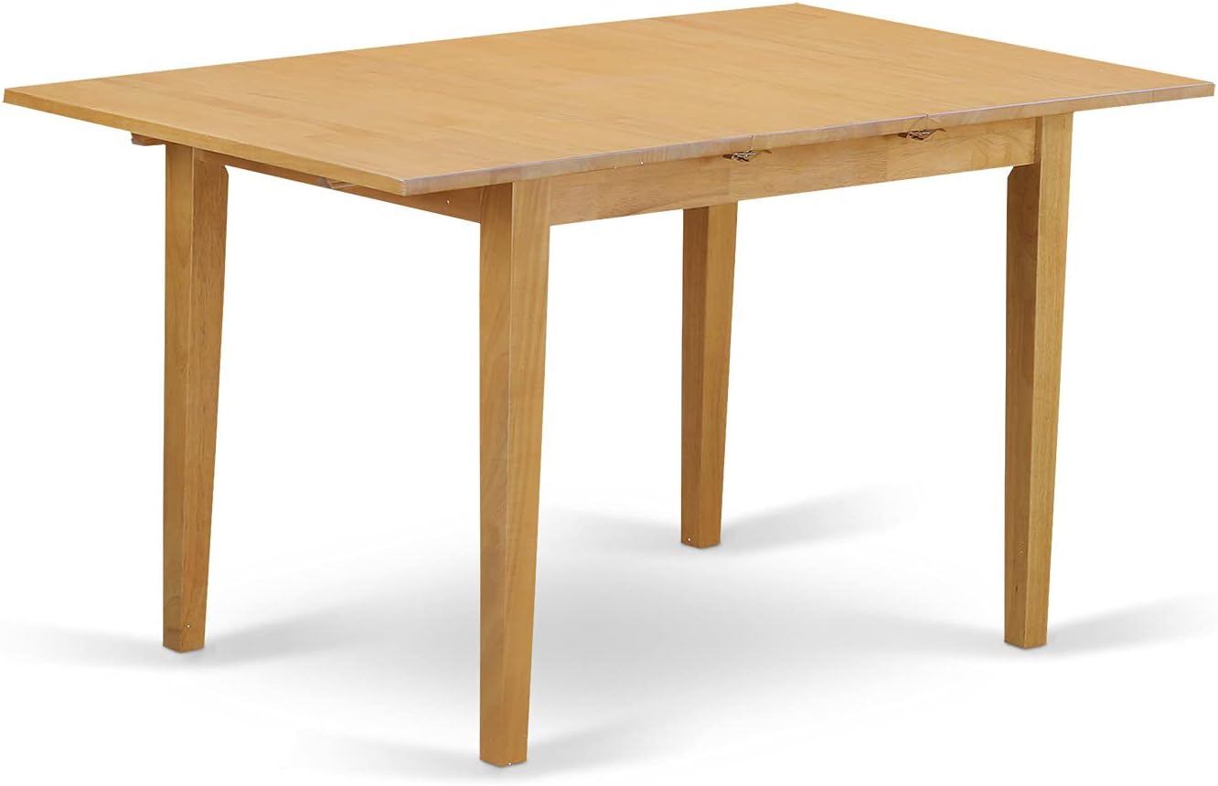 Classic Comfort 5-Piece Dinette Table Set - Table and 4 Wood Seat Dining Chairs in Oak Finish