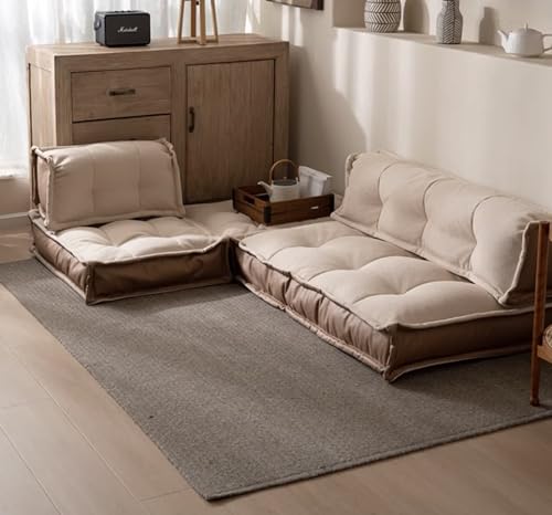 Foldable Bedding Mattress Can Be Rolled Up with Washable Cover for Easy Storage, Portable Camping Feather Double Bed Dark Brown-S