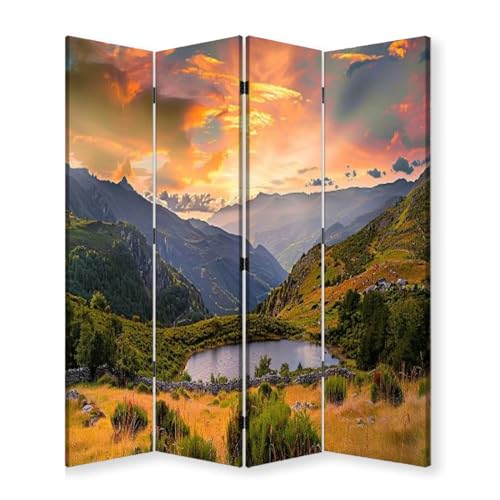 Folding Room Divider Wall Privacy Screen fumotoppara Camp site Japan Portable Partition Room Separator Panel for Home Office Bedroom 4 Panel