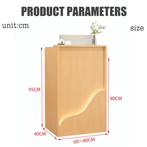 Reception Desk Wooden Computer Desk Reception Table, Modern Retail Counter with Drawers, Reception Desk Counter Table, Simple Cashier Cabinet, Reception Counter for Clothing Salon Shop Hotel