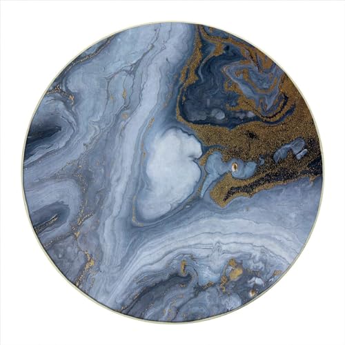 Round Rug 5 FT Tree Forest Office Chair Mat for Hardwood Floor Green Brown Grey Office Rugs for Rolling Chairs Non-Slip Desk Chair Mat for Rolling Chair