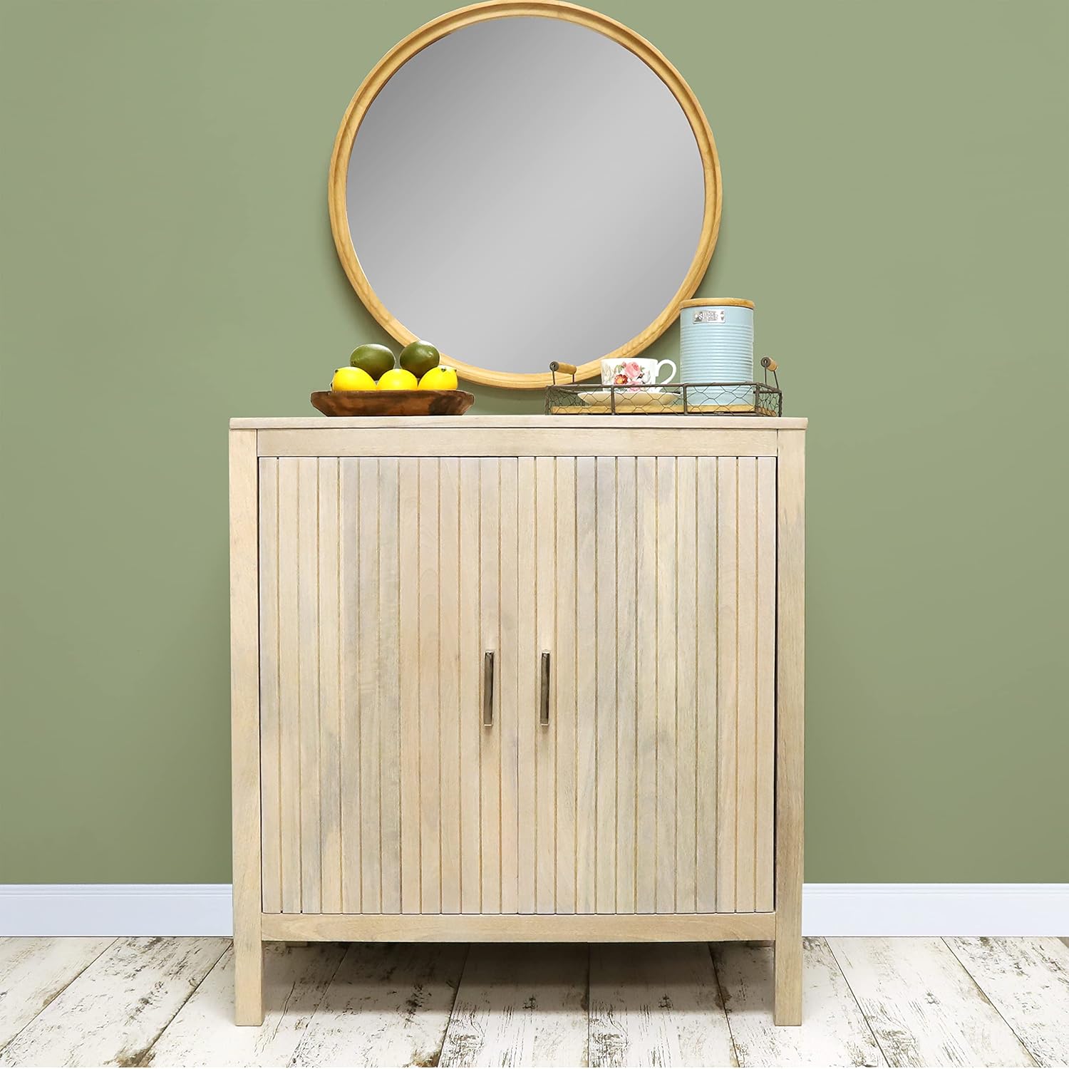 InPlace Beige Accent Cabinet 32x15x34, Light Crème