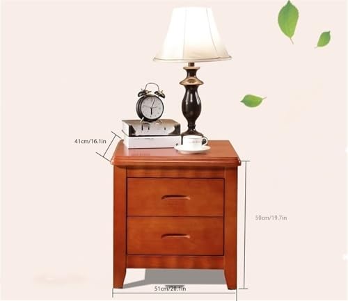 Solid Wood Bedside Table, Small Dressing Table with 2 Drawers, Bedside Furniture, Nightstand for Bedroom, Wardrobe, Entryway, College Dorm(Brown)