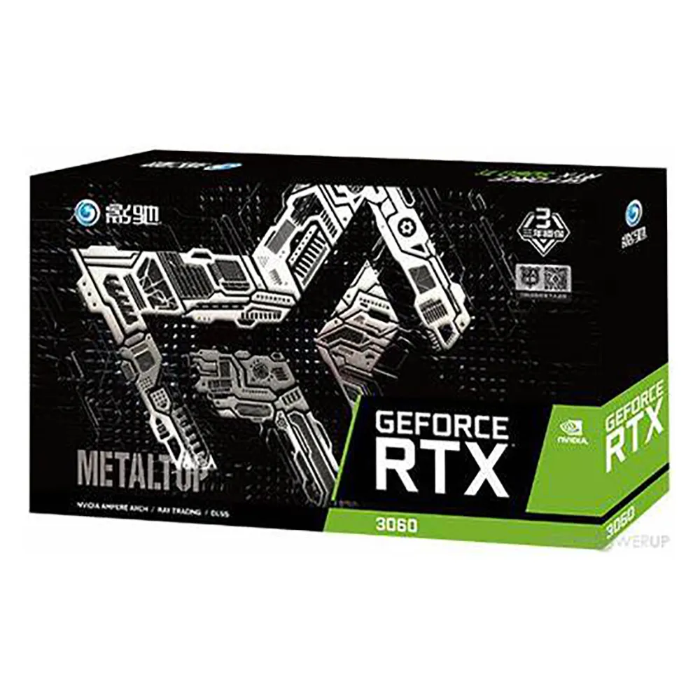 GALAX RTX 3060 Metal Master MAX Overclocked Gaming Graphics Card with Fiber Glass Frame