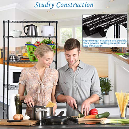 Dkelincs 5 Tier Wire Shelving with Wheels, 14