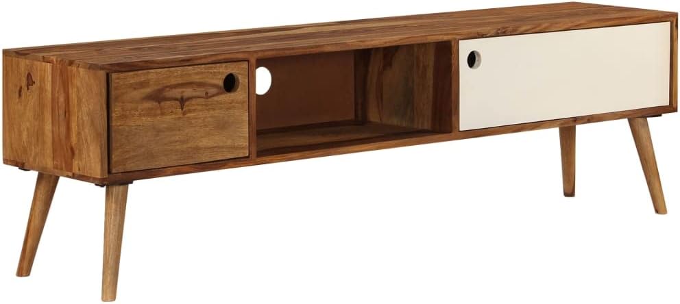 TV Stand, Small Kitchen Table Farmhouse Coffee Table Entertainment Center Tv Unit Suitable for Small Spaces Office Bedroom Living Room 55.1