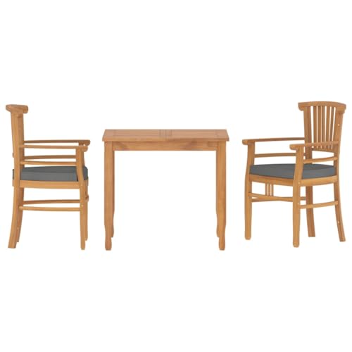 3 Piece Patio Dining Set Solid Wood Teak,Teak Wood Patio Dining Set with Ergonomic Backrest and WaterResistant Finish Patio Furniture, Outdoor Furniture Sets