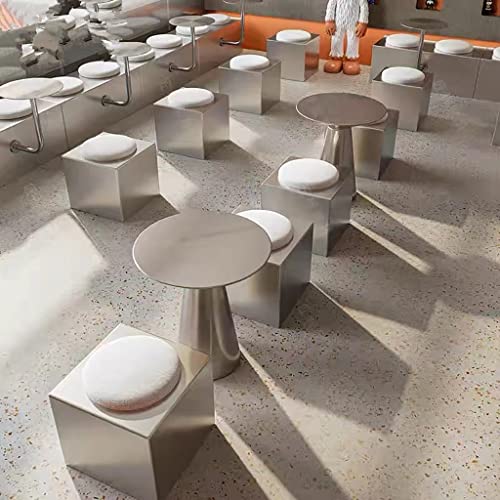 Sofa Side Table, Simple Stainless Steel Bedroom Bedside Table, Small Luxury Corner Table/Round Table, Balcony Leisure Table (Color : Gold, Size : 45x55cm)