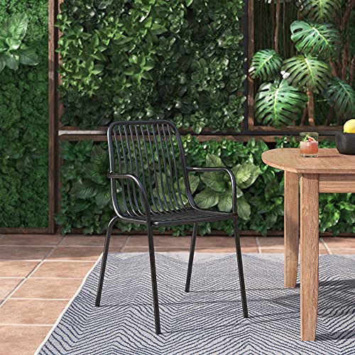 Cypress Outdoor Dining Chair – Black (Set of 2)