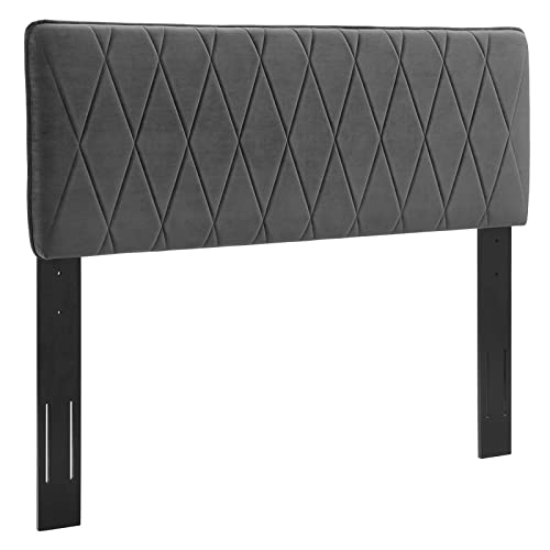 Modway Leila Performance Velvet Headboard, Full/Queen, Charcoal