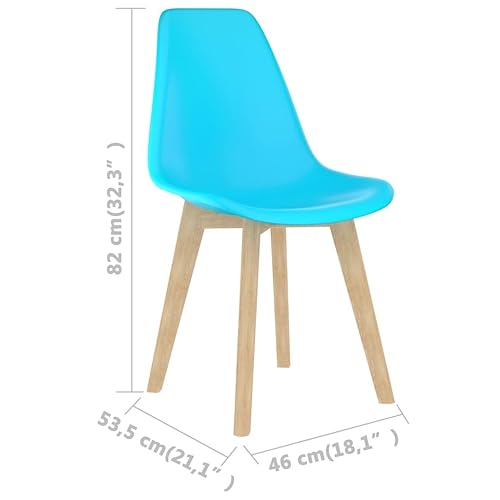 Modern Stackable Plastic Dining Chairs - Set of 4 Black Kitchen Chairs for Dining Room - Sleek & Stylish Space-Saving Furniture-Blue