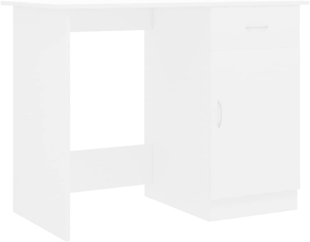 vidaXL Modern Desk in White | Compact 39.4