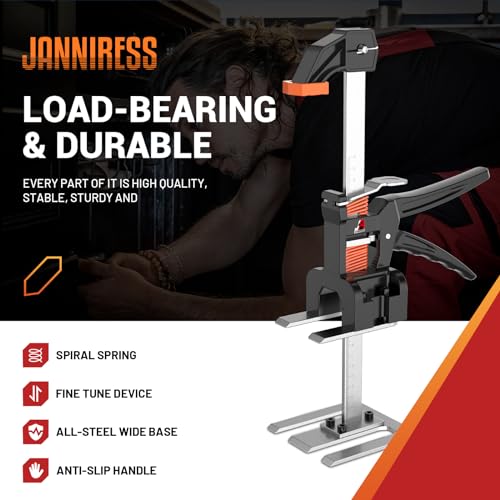 JANNIRESS Labor Saving Handle 2 Pack,14 In Construction Jack,Multifunctional Furniture Lifter Jacks for Installing Cabinets and Wall Tile Height Adjuster Handheld Tool, Load 600 LBS