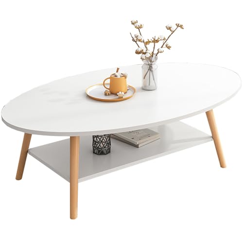 Coffee Table for Apartment, Dining Table, Coffee Table, 2 Tier Coffee Table with Storage for Living Room, Easy to Assemble, Home Furniture with Storage Open Shelf